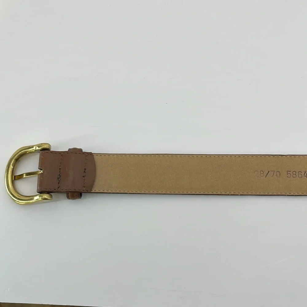 Vintage Lands End 506 Brown Leather Belt w/ Brass Buckle- Women’s Size Small